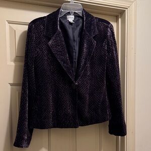 Chico's Deep Purple Textured Blazer